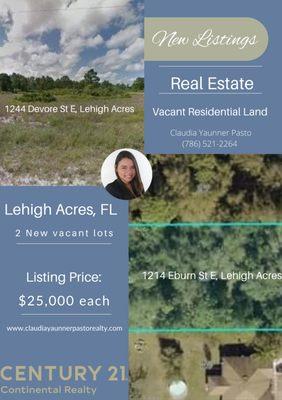 2 Residential Lot in Lehigh Acres!