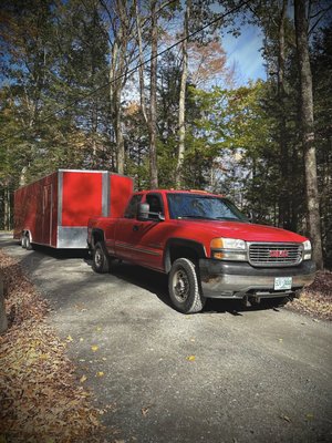 Towing our 24ft trailer fully loaded up and ready to go!         Moving soon?                  Contact us today for a free estimate!