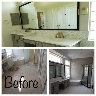 One bathroom remodeling project completed!