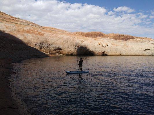 Paddleboarding since the jet ski didn't work.