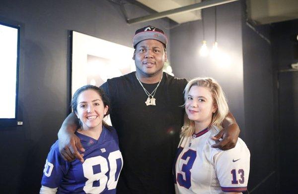 New York Giants Super Bowl XLII Champion Jay Alford taking photos with fans at one of our view parties