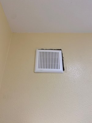 Hole around vent.