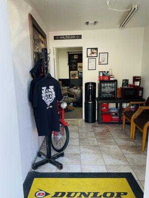 Come on in and wait while we take care of your bike