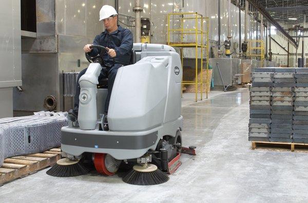 Industrial floor cleaning. Stripping and waxing