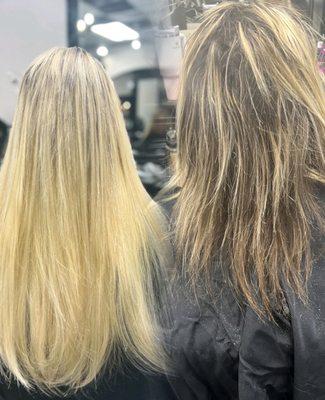 Before and after color and extensions