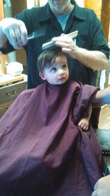 My one year olds first hair cut. Mike did a great job