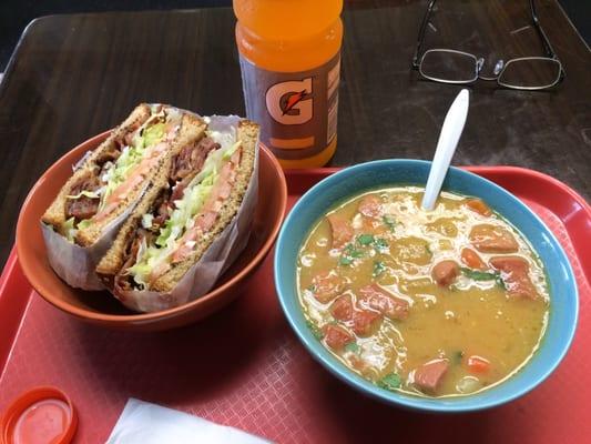 BLT and split pea soup