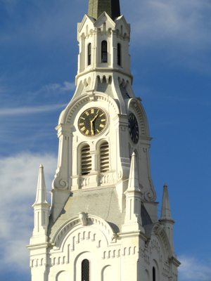 Believed to be the tallest all-wood steeple in North America