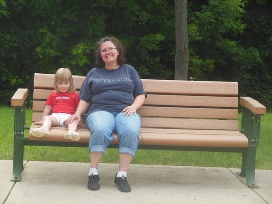 one of the swinging benches