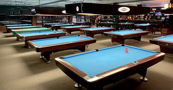 Exquisitely maintained, professional, fast, 9-ft competition level tables.