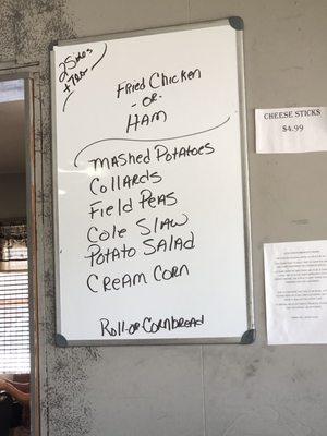 8/4/19 lunch options. They also have a menu but these options look good.