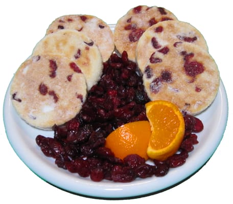 Cranberry Orange cakes on a plate