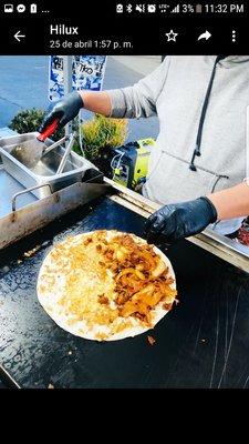 quesadillas al pastor de maíz