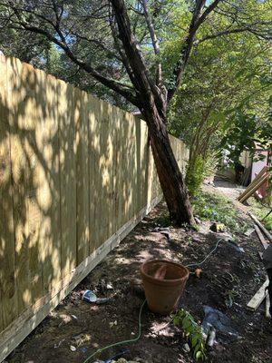 6'pt fence with a2x12 rot board