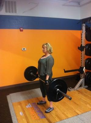 Mind Body Coach Brenda deadlifting for the first time