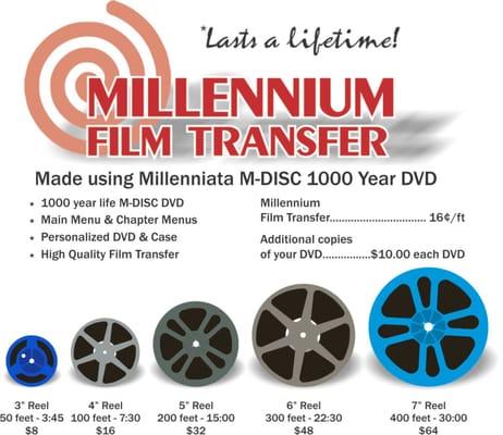 8mm and Super 8 Film converted to DVDs. We clean, repair, splice and then capture and convert your film.