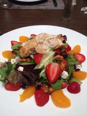 Really food salad. Strawberry fields , great presentation!