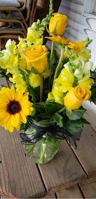 Memorial flowers (deceased was an Army Veteran and a Steelers Fan)