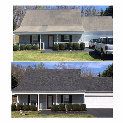 Before & after. The homeowner didn't pay a dime