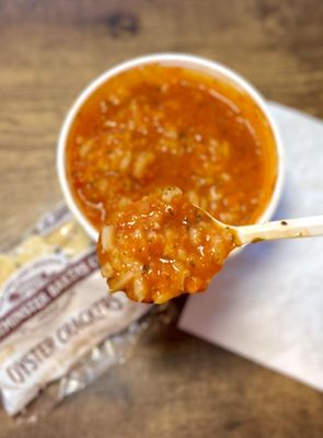 They offer great daily soup specials, all house-made, this is their hearty, herb infused tomato rice w/ crackers