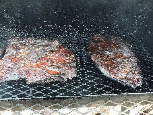 Brisket done right-low and slow over oak for 14 hours