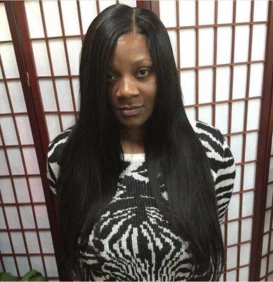 Sew-in Weave with minimal leave out