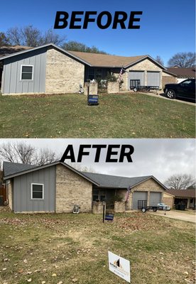 Before and after of customers home.