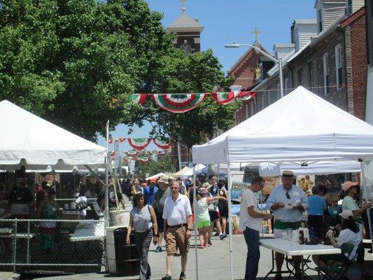 one of four street blocks which host the festival