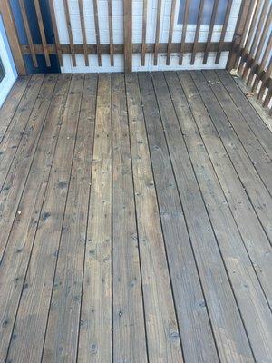 Power washed deck and seal