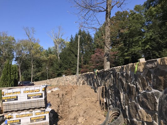 300' x 6' wall. Greenwich ct