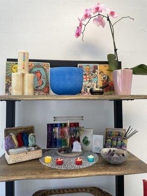 Crystals handmade chakra candles, protection bracelets, imported from India Sage and incense