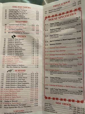 2nd page of menu