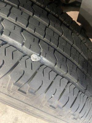 This is the tire that they repaired quickly