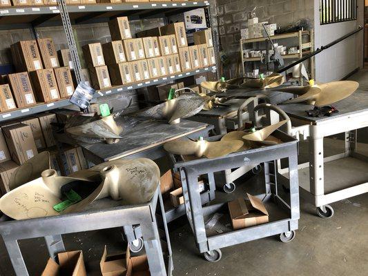 Inboard Propellers waiting for their turn for a makeover.