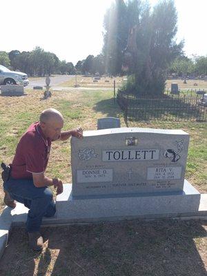 The love of my life Rita Vasquez Tollett and my resting place next to her when it's my time.