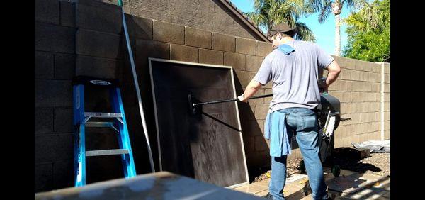 Sun shade cleaning