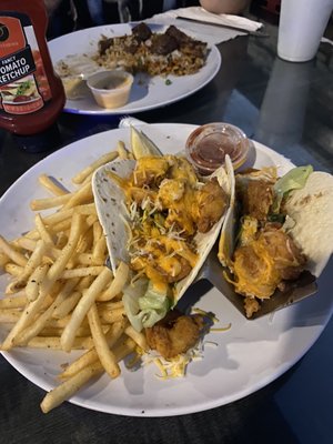 Boom Boom Shrimp Tacos w/fries