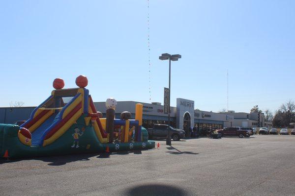 Bouncy castle on site