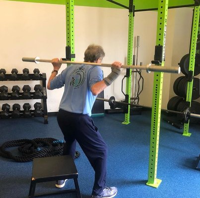 85 years old and squatting with a bar! Less about weight and more about mobility.