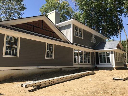 New House with New JamesHardie Siding
 New Azek Trims, New Slite Roof