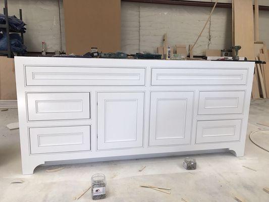 Beaded faceframe with inset cabinetry.