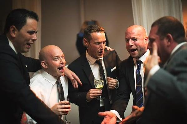 NYC Wedding. The boys are having a good time rapping to some Old School Hip-Hop!