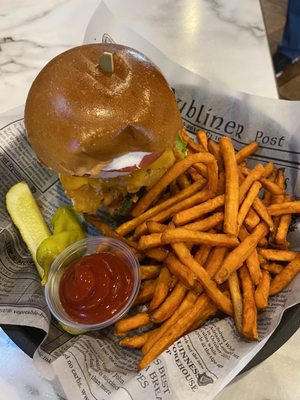 Buttermilk Burger and Sweet Potato Fries