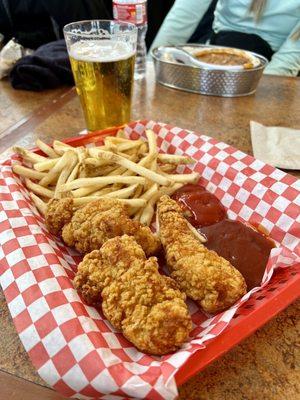 Chicken tenders and fries $19.50