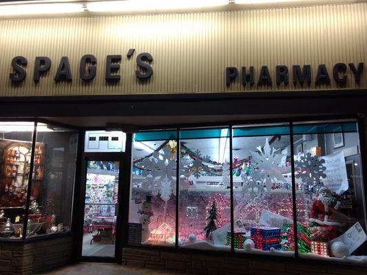 Spages family owned pharmacy is always giving back and taking care of their customers . just look at their display!