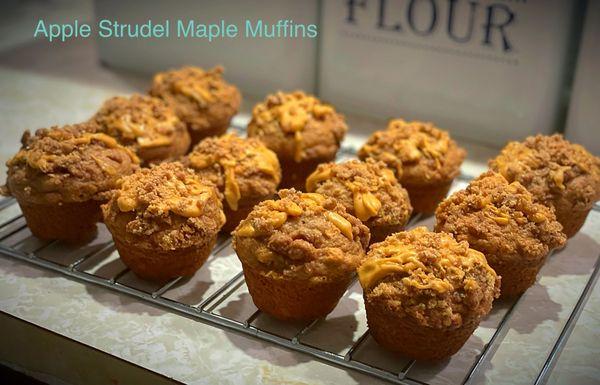 Variety of Muffin flavors: Blueberry, Caramel Apple, Pumpkin Cheesecake, Lemon Poppyseed