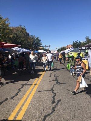 Farmer market section was heaving with food and items. Looking west towards Union Station train tracks