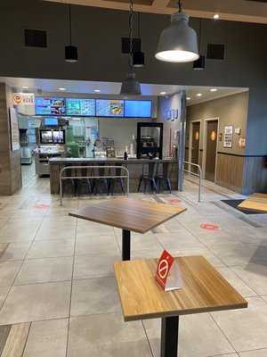 Inside Burger King front counter