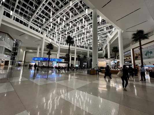 Entrance opens up to a high atrium