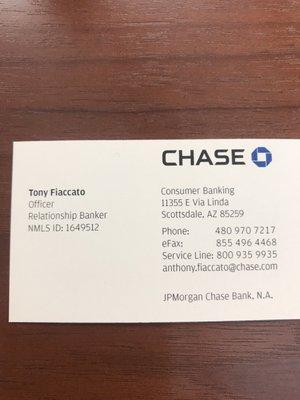 Tony's Business card